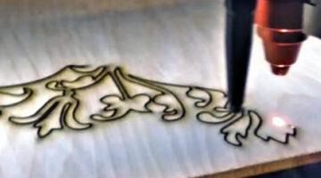 Laser Cutting Logo into Wood
